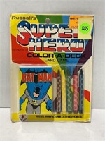 Russell superhero Batman, crayon, set and card