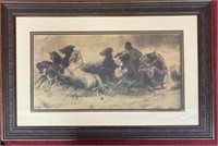 Early lithograph depicting Bedouin sleigh scene