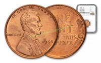 1944 MS 66 RED NGC Lincoln Wheat Cent