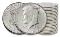 (20) 1964 BU Grade Kennedy Half Dollars