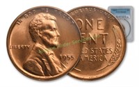1955 s MS 66 RED PCGS Lincoln Wheat Cent