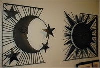 Huge Metal Wall Art -  Sun & Moon
