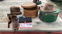 FUR HAND MUFF- HATS-BOXES