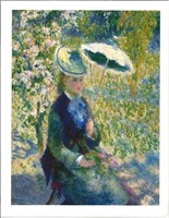 Pierre-Auguste Renoir - "L'ombrelle". 11x14" Un