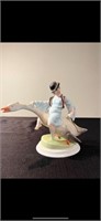 Herend porcelain statue boy ride goose in good com