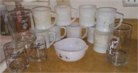 Grog mugs -9, cereal bowl, glasses