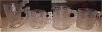 Glass Flintstone mugs, 4 styles, 18 in lot