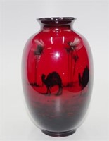 Royal Doulton flambe camel & desert vase