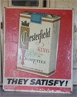 Vintage Metal Chesterfield King  Cigarette Sign