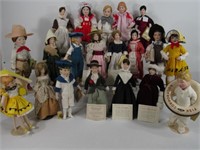 20 PCS. FRANKLIN HEIRLOOM PORCELAIN DOLLS: