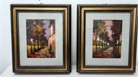 Mastrovito Italian pair small oil paintings
