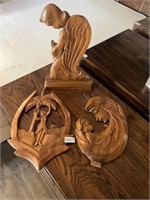 3- wooden art pieces