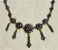 Bohemian Garnet Festoon Necklace.