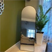 Rounded Top Full Length Mirror 64x21 - Black