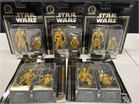 5 STAR WARS GOLD EDITION FIGURES