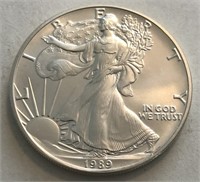 1989 UNC America Silver Eagle Dollar