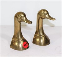 Pair Of Brass Duck Bookends
