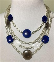 AVON MULTI-STRAND BOLD BLUE NECKLACE NIB JEWELRY