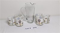 VINTAGE MORGAN RETRO TENNIS HIGH BALL GLASSES AND