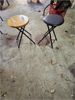 Two folding stools