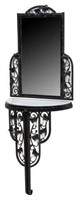 ART DECO STYLE IRON WALL CONSOLE TABLE & MIRROR