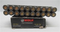 (20) Rounds of Wolf .223 55 grain FMJ ammunition.