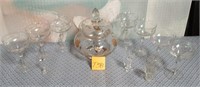 11 - JAR W/ LID, STEMWARE & MORE (T58)