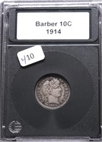 1914 BARBER DIME VF