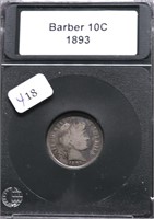 1893 BARBER DIME VG