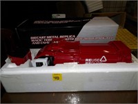 White/Red Front Loader Garbage Truck-First Gear