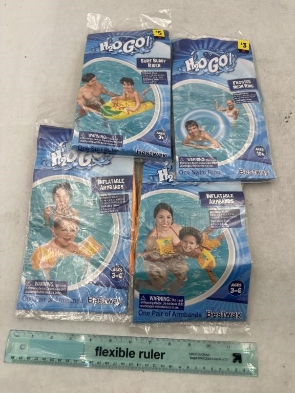 NEW Lot of 4- H2O GO Inflatable Pool Floats