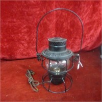 Antique electrified Railroad lantern. Adlake No.25