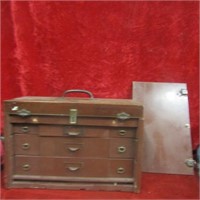 Antique Machinist's tool box. Wood.