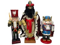 3 Painted Wood Nutcrackers