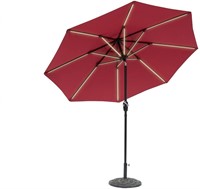 Sun Ray 9' Round Next Gen Solar Lighted Umbrella