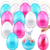 12 Pcs 10x7-Inch Easter Giant Eggs  Blue  Pink