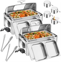 Hushee 9 Qt Chafing Dish Set  Stainless Steel