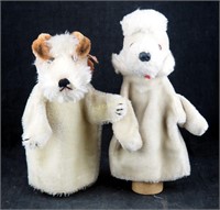 Vintage Hand Puppets Dogs Poodle & Terrier