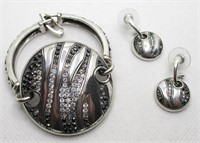 Brighton Crystal Medallion Bracelet & Earrings