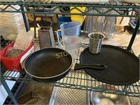 2 Non Slip Serving Trays, Frying Pan, Cheese