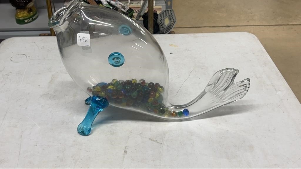 Art Glass Fish with Marbles