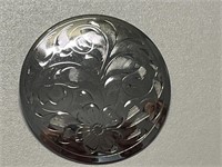 STERLING SILVER ETCHED BROOCH