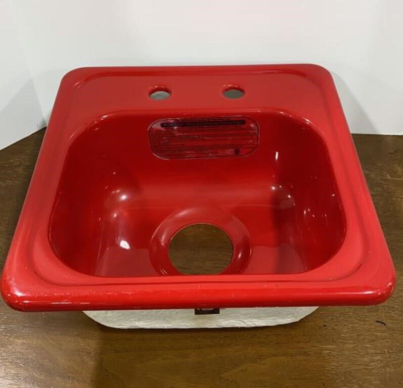 Red Fiberglass Bar Sink (never installed)