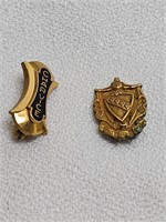 Two Unmarked Lapel Pins