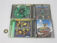 4 jeux de PlayStation 1 dont Asteroids