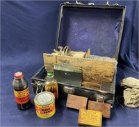 Antique wood, refinishing bottles, and kit