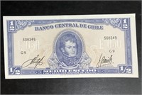 1975 BANCO CENTRAL DE CHILE MEDIO ESCUDO 1/2 BANKN