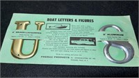 Vintage Brass/ Aluminum Boat Letters & Figures In