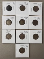 10ct V Nickels 1892 - 1912