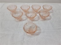 (8) Depression Glass Ice Cream Dishes